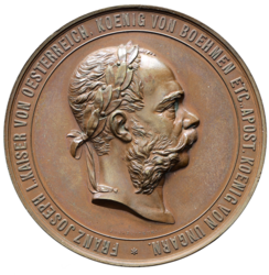 Bronzová medaile čestná cena KK Ministerstva obchodu ve Vídni, 57 mm.
