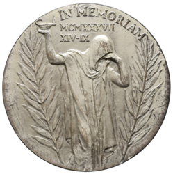 Stříbrná medaile k úmrtí T. G. Masaryka 1937 - 80 mm.