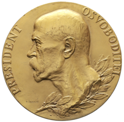 Bronzová medaile k úmrtí T. G. Masaryka 1937 - 80 mm.