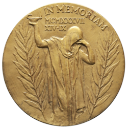Bronzová medaile k úmrtí T. G. Masaryka 1937 - 80 mm.