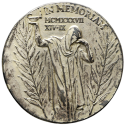 Stříbrná medaile k úmrtí T. G. Masaryka 1937 - 30 mm., původní etue