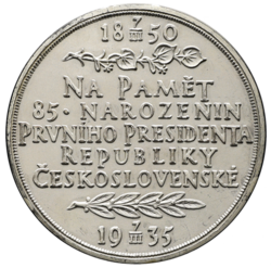 Stříbrná medaile k 85. narozeninám T.G.Masaryka 1935 - 60 mm., původní etue