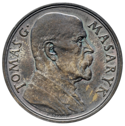 Stříbrná medaile k 85. narozeninám T.G.Masaryka 1935 - 32 mm., původní etue