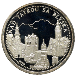 Stříbrná medaile Dukáty Slovenskej republike - Nad tatrou sa blýská - 35 mm., etue