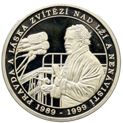 Stříbrná medaile Sametová revoluce 17.11.1989 - 35 mm., etue