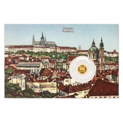 Zlatá mince Vydání první Československé známky Proof (Au.999 / 0,5 g.)