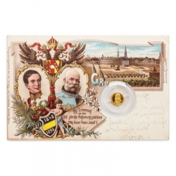 Zlatá mince František Josef I. Proof (Au.999 / 0,5 g.)