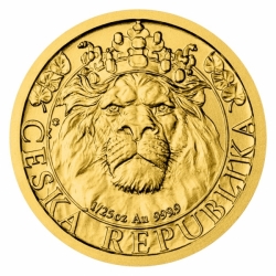 Zlatá 1/25 Oz. investiční mince Český lev 2022 (1,24 g./Zlato 999/1000)