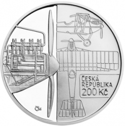 2019 - 200 kč, 100. výročí - Sestrojení prvního letadla české výroby Bohemia B-5 PROOF 