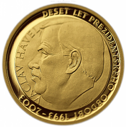 Pamětní medaile k 10. výročí vzniku ČR a 10 let prezidentského období Václava Havla PROOF
