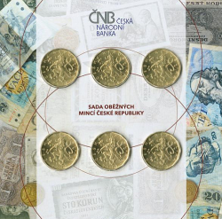 Sada 6 kusů oběžných mincí 2018 a 2019 - 20 Kč Rok měny - Standard