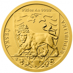 Zlatá 1/25 Oz. investiční mince Český lev 2020 (1,24 g./Zlato 999/1000)