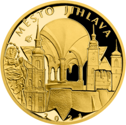 Zlata mince Jihlava PROOF, 5000 Kč.