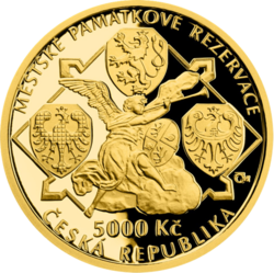 Zlata mince Jihlava PROOF, 5000 Kč.