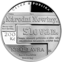 Karel Havlíček Borovský PROOF, 200 Kč.