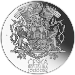 Mimořádná stříbrná mince Založení Velké Prahy - Leštěná varianta