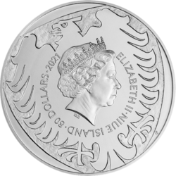 Stříbrná kilogramová investiční mince Český lev s vltavínem 2021 (1000 g./Stříbro 999/1000)