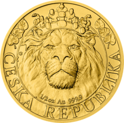 Zlatá 1/2oz investiční mince Český lev 2022 (15,56 g./Zlato 999/1000)