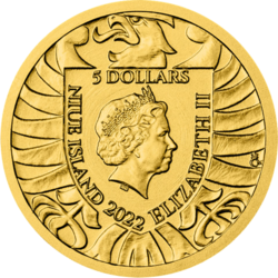 Zlatá 1/25 Oz. investiční mince Český lev 2022, číslovaná (1,24 g./Zlato 999/1000)