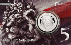 Stříbrná uncová investiční mince Český lev 2022 číslovaná PROOF VÝROČÍ (31,1 g./Stříbro 999/1000) 