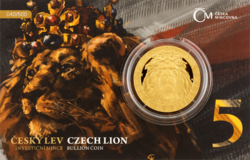 Zlatá uncová investiční mince Český lev 2022 číslovaná PROOF VÝROČÍ (31,1 g./Zlato 999/1000)