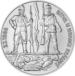 Stříbrná medaile 10 oz Bitva u Hradce Králové stand