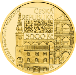 Zlata mince Moravská Třebová PROOF, 5000 Kč.
