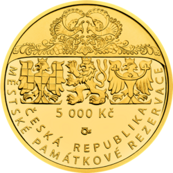 Zlata mince Štramberk PROOF, 5000 Kč.