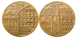 Zlata mince Plzeň 2026 PROOF, 5000 Kč.