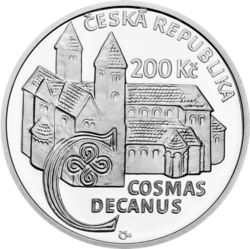 kronikář Kosmas PROOF, 200 Kč.