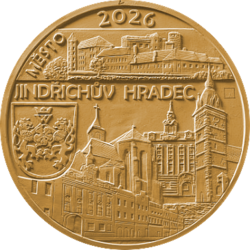 Zlata mince Jindřichův Hradec 2026 B.K, 5000 Kč. 