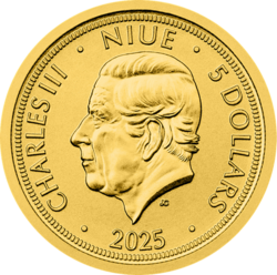 Zlatá 1/25 Oz. investiční mince Český lev 2025, číslovaná (1,24 g./Zlato 999/1000)