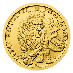 Zlatá 1/25 Oz. investiční mince Český lev 2026, číslovaná (1,24 g./Zlato 999/1000)