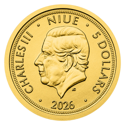 Zlatá 1/25 Oz. investiční mince Český lev 2026, číslovaná (1,24 g./Zlato 999/1000)