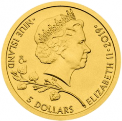 Zlatá 1/25 Oz. investiční mince Český lev 2019, číslovaná (1,24 g./Zlato 999/1000)