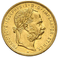 8 zlatník / 20 frank 1884