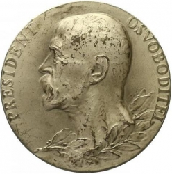 Stříbrná medaile k úmrtí T.G.Masaryka 1937 - 60 mm.