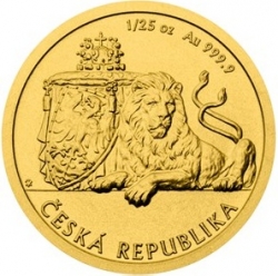 Zlatá 1/25 Oz. investiční mince Český lev 2017 (1,24 g./Zlato 999/1000)