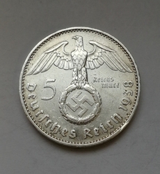 5 Reichsmark 1938 F (Říšská 5 marka) hs38f01  