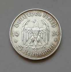 5 Reichsmark 1934 F (Říšská 5 marka)  k34f01