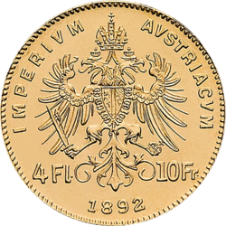 8 zlatník / 20 frank 1892 v dárkovém balení (6,45 g./Zlato 900/1000)