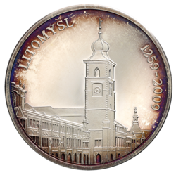 Stříbrná medaile Litomyšl 750 let městem 1259 - 2009 - 35 mm., etue