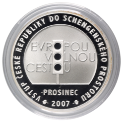 Stříbrná medaile Vstup do Schengenského prostoru - 34 mm., etue
