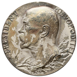 Stříbrná medaile k úmrtí T. G. Masaryka 1937 - 40 mm., původní etue