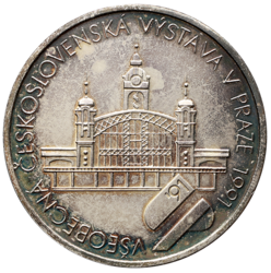 Stříbrná medaile Všeobecná Československá výstava v Praze 1991 - 40 mm., původní etue