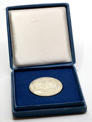Stříbrná medaile Dokončení plynovodu Sojuz 1978 - 40 mm., původní etue