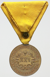 Čestná medaile za dvacetipětiletou záslužnou činnost na poli hasičském, bronz