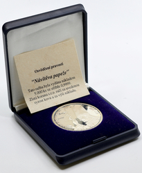 Stříbrná medaile Návštěva papeže - 35 mm., etue