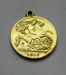 Zlatý medailonek Half sovereign 1915