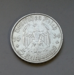 5 Reichsmark 1934 D (Říšská 5 marka) k34d01